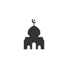 Mosque silhouette graphic design template vector