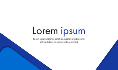 abstract white and blue simple flat shape vector background