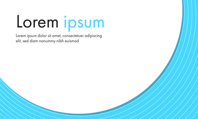 abstract white and blue simple flat circle shape with line vector background