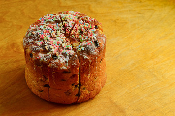classic homemade pastry on an old wooden rustic table