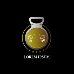 dumbbell logo icon for gym