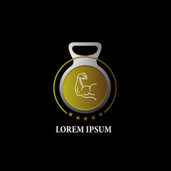 dumbbell logo icon for gym