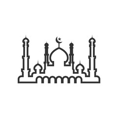Mosque silhouette graphic design template vector