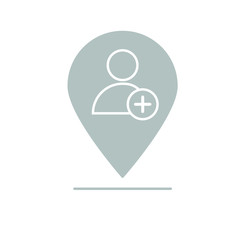 Location pin with man outline icon