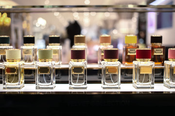 perfume bottle display cosmetic shelf