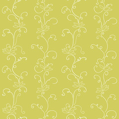 Green pattern with abstract plant.