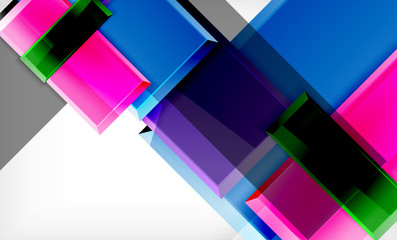 Bright colorful square shape blocks geometrical background