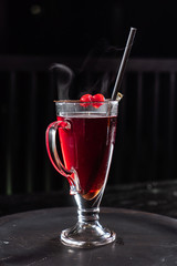 cherry mocktail in the bar