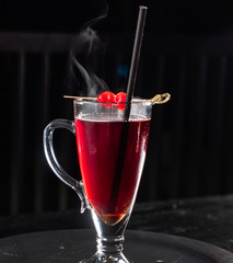 cherry mocktail in the bar