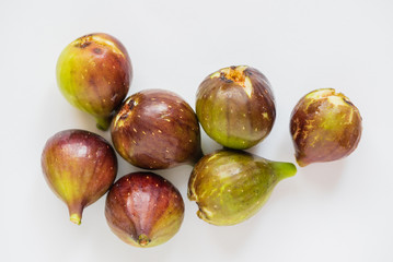 fresh fruits - organic figs on the white background