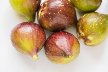 fresh fruits - organic figs on the white background