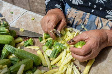 Hollowing zucchini for stuffing