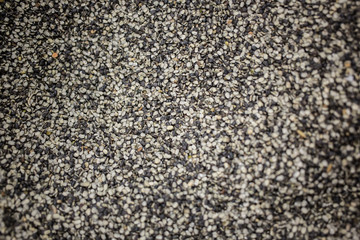 Close up of organic black and white lentils