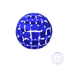 Abstract polygonal broken sphere. Isolated on white background.Vector illustration.