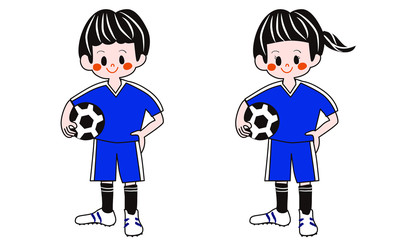 サッカーボールを持つ子供