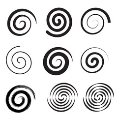 Spiral collection. Set of simple spirals