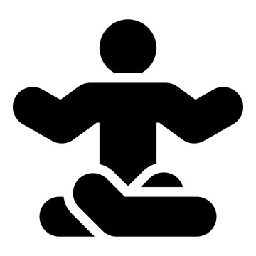 Man in yoga pose icon black color vector illustration flat style image