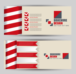 Banner for advertisement. Flyer design or web template set. Vector illustration commercial promotion background. Red color.