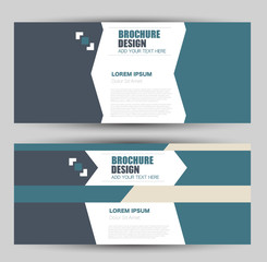 Banner for advertisement. Flyer design or web template set. Vector illustration commercial promotion background. Blue color.