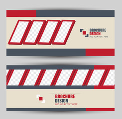 Banner for advertisement. Flyer design or web template set. Vector illustration commercial promotion background. Red color.