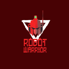 robot warrior logo icon or sign