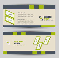 Banner for advertisement. Flyer design or web template set. Vector illustration commercial promotion background. Green color.