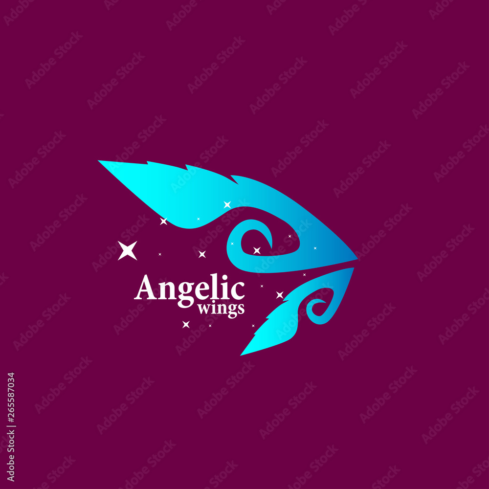 Sticker angelic wings logo icon