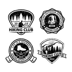 Set of vintage outdoor badges labels, emblems and logo