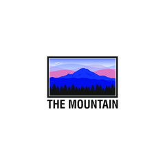 Vintage logo mountain for adventure and outdoor