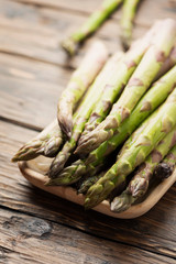Raw spring asparagus