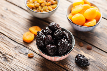 Concept of healthy meal with dried fruits