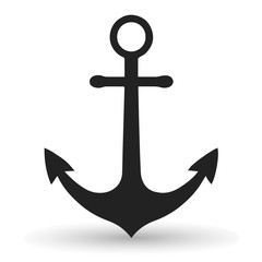 Anchor icon - marine symbol, security sign flat icon