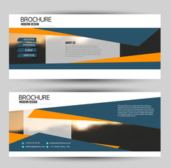 Banner for advertisement. Flyer design or web template set. Vector illustration commercial promotion background. Orange and blue color.