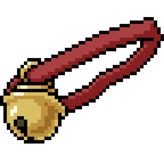 vector pixel art bell collar