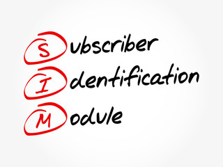 SIM - Subscriber Identification Module acronym, technology concept background