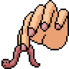 Fototapeta premium vector pixel art worm