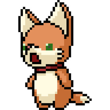 Vector Pixel Art Fox Pet