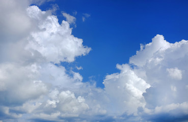 Naklejka na ściany i meble Blue sky with white cloud background.