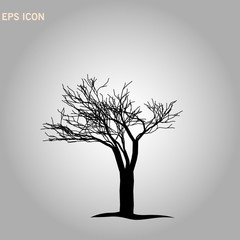 Nature and plant concept represented by dry tree icon. isolated and flat illustration vector eps10 dead trees silhouette