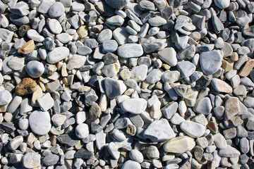 White stones on the seashore