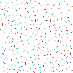 Carnival festive colorful confetti on white background. Element birthday holiday pattern.