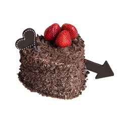 cake or love shaped cake on a background.