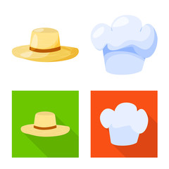Isolated object of clothing and cap symbol. Set of clothing and beret vector icon for stock.