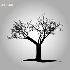 Nature and plant concept represented by dry tree icon. isolated and flat illustration vector eps10 dead trees silhouette