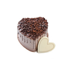 cake or love shaped cake on a background.