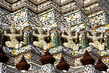 Detail of Wat Arun temple, Bangkok, Thailand