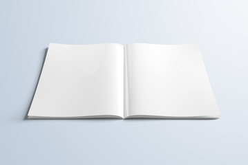 Blank A4 magazine mockup on white 3D rendering