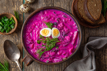 cold beetroot soup with eeg