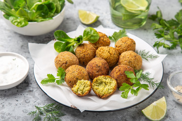 fresh chickpeas falafel balls, vegan food