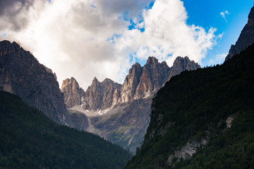 beautiful Dolomiti landscape in the mountains of Trentino